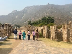 Stone ruins and pathway at Bhangarh Fort India