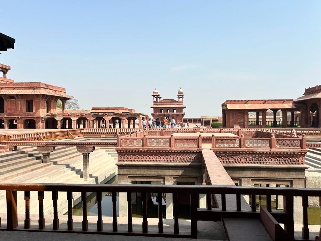 The red sandstone structures of Fatehpur Sikri built by Emperor Akbar near Agra.